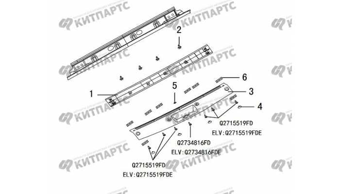 Накладки потолка задняя и замка двери задка Great Wall DW Hower H3